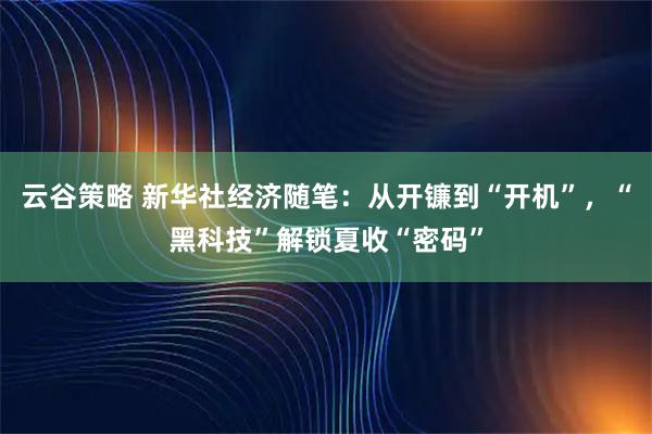 云谷策略 新华社经济随笔：从开镰到“开机”，“黑科技”解锁夏收“密码”
