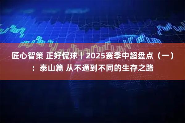 匠心智策 正好侃球丨2025赛季中超盘点（一）：泰山篇 从不通到不同的生存之路